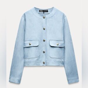Faux Leather Zara Jacket Blue